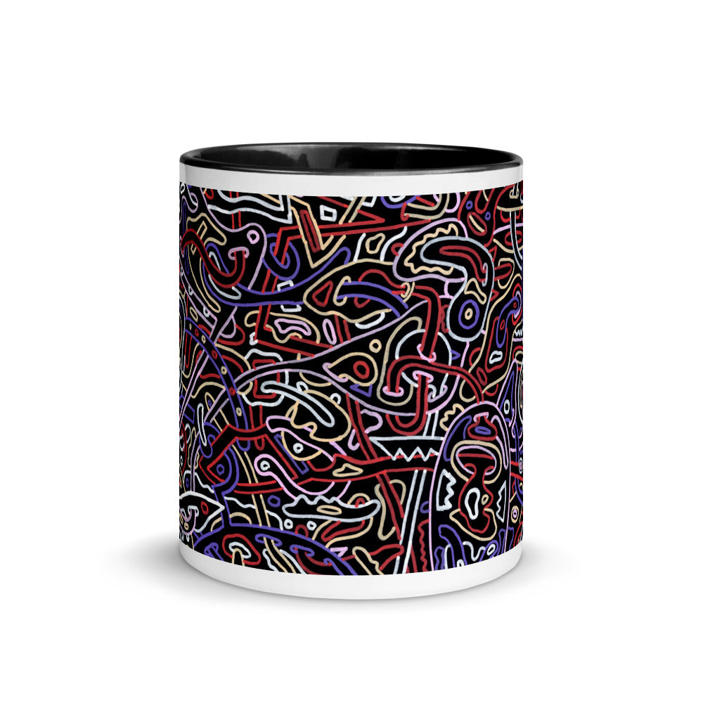 Basking Abstract design Mug with Colour Inside