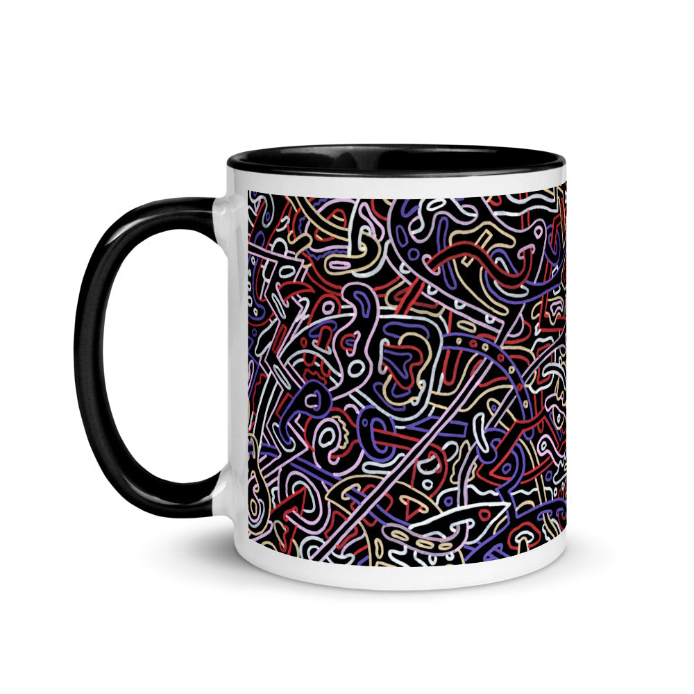 Basking Abstract design Mug with Colour Inside