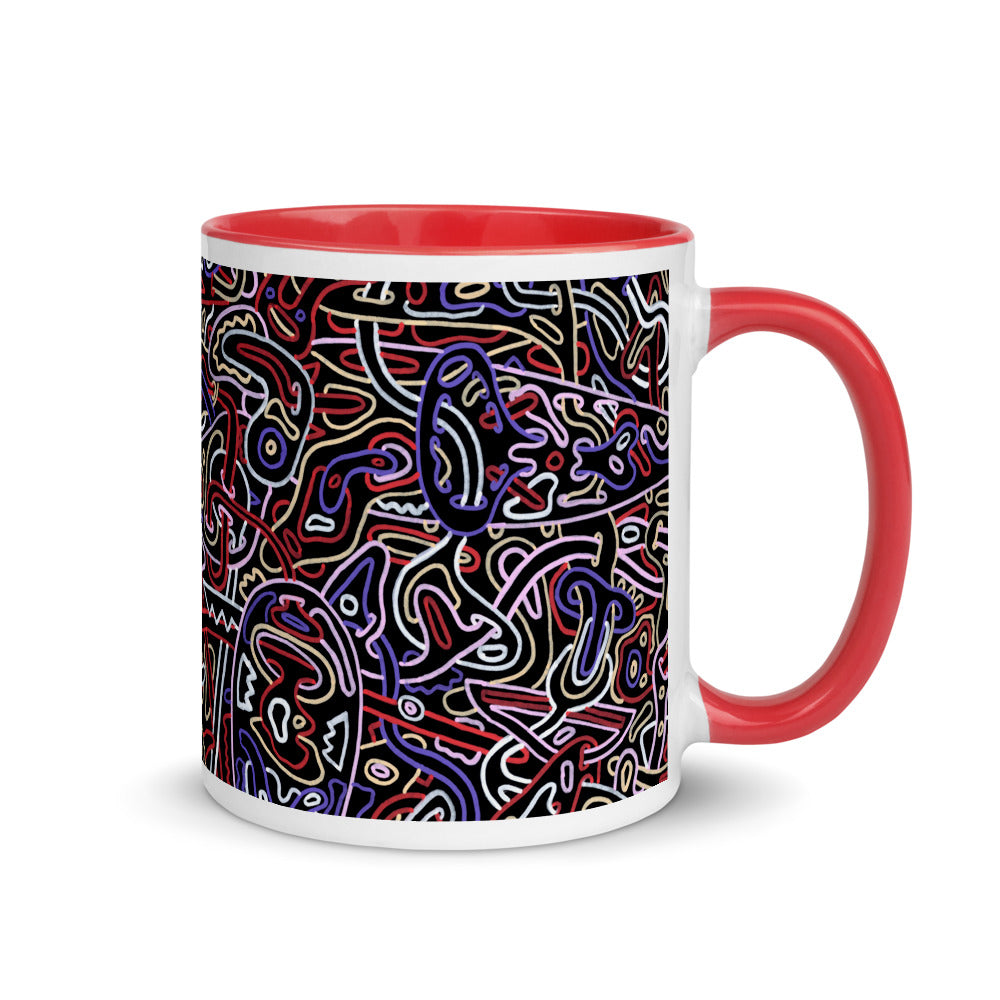 Basking Abstract design Mug with Colour Inside