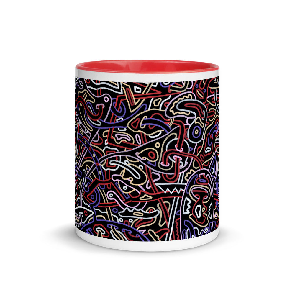 Basking Abstract design Mug with Colour Inside