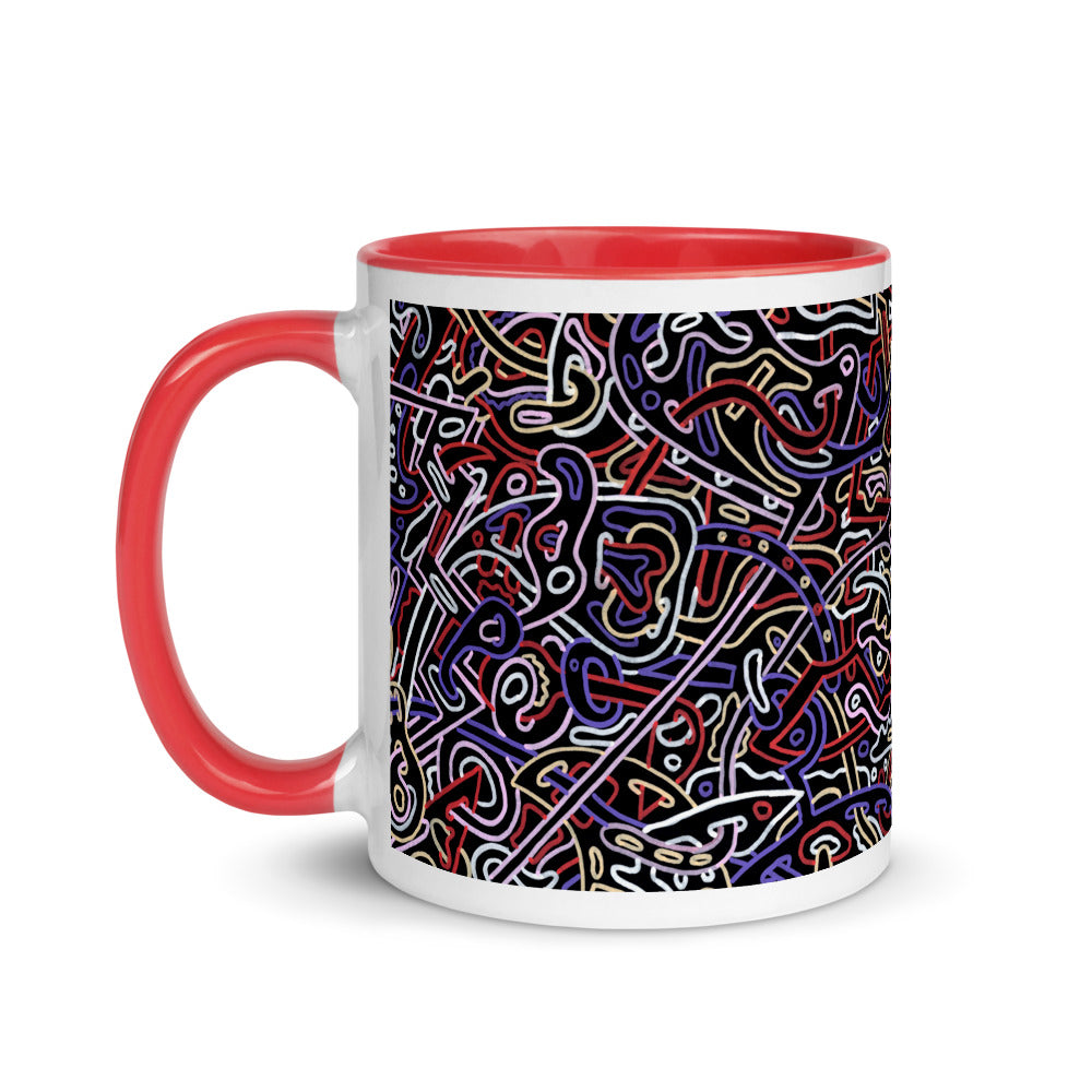 Basking Abstract design Mug with Colour Inside