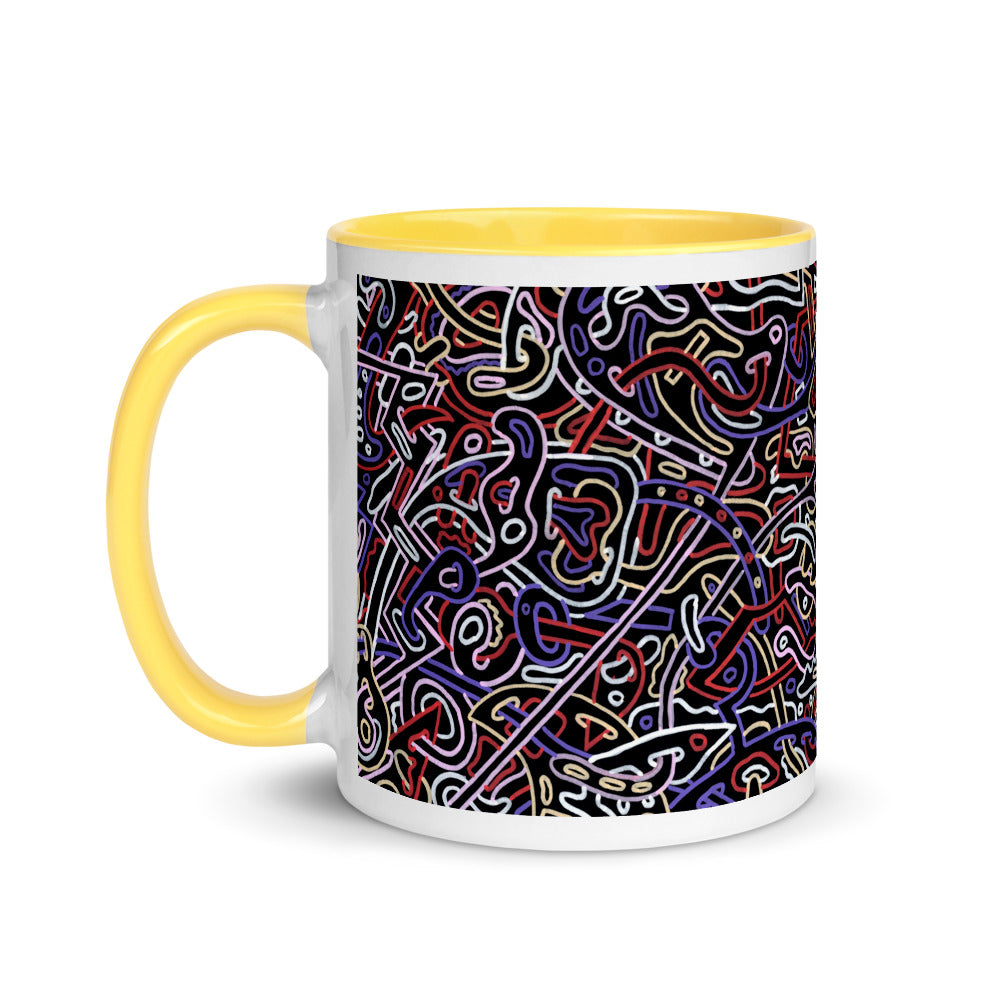 Basking Abstract design Mug with Colour Inside